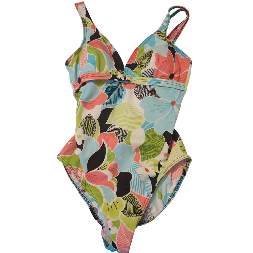 Vintage Baltex Floral One Piece Swimsuit 8 Bohemian Pool Vacation‎ Beach Swim